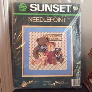 Sunset Needlepoint Kit ~ Bear Family Portrait